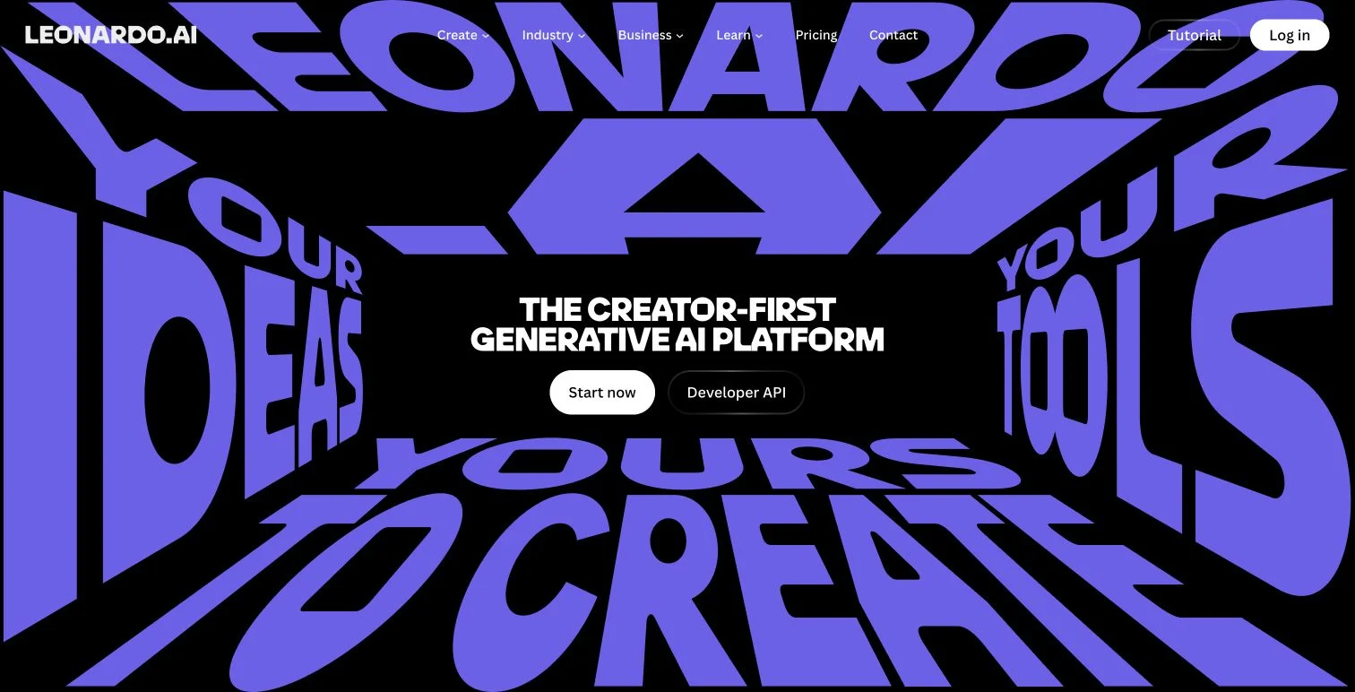 Leonardo AI official homepage