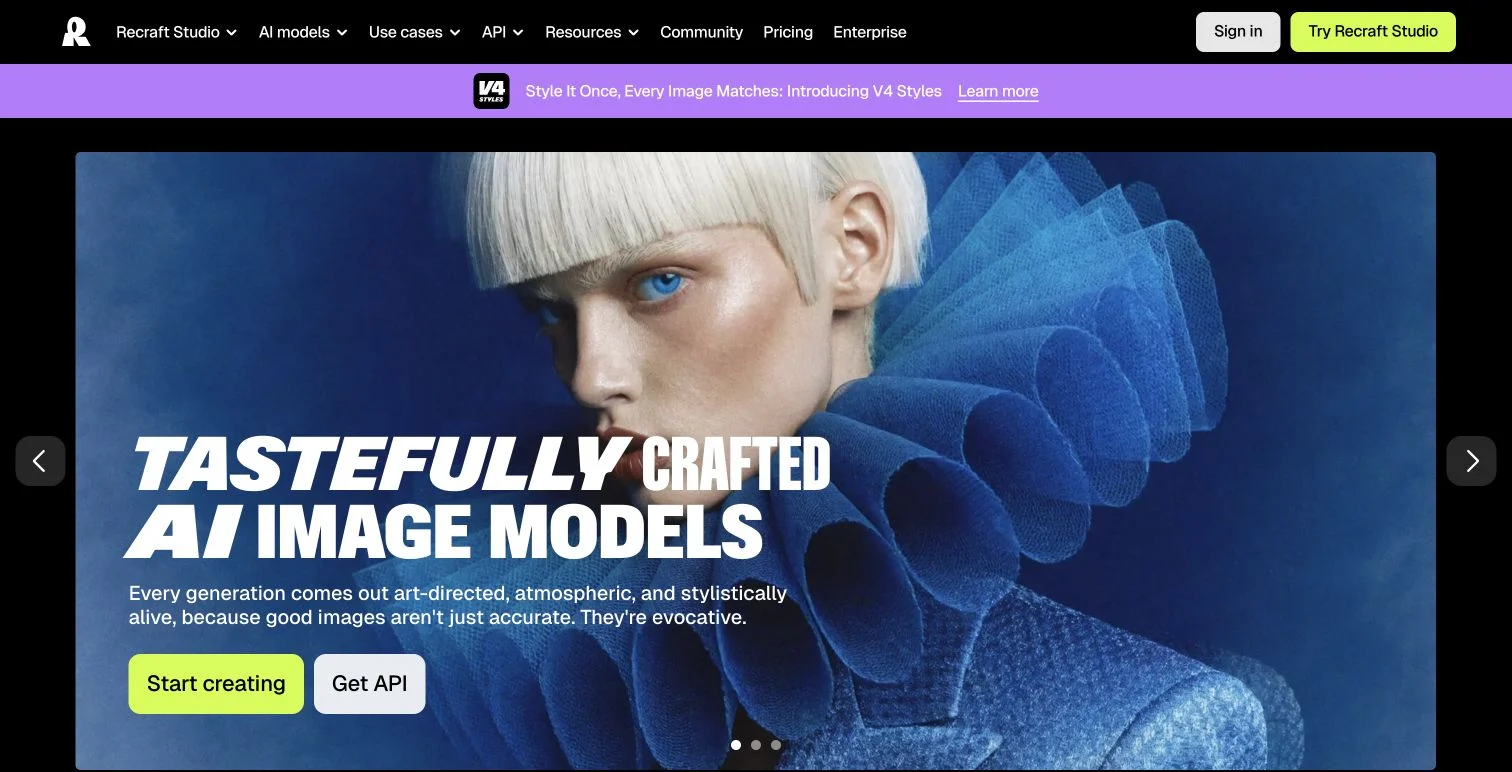 Recraft official homepage
