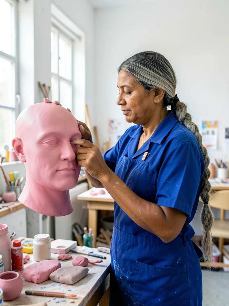 Pink clay face