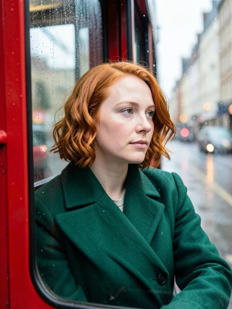 Red tram portrait