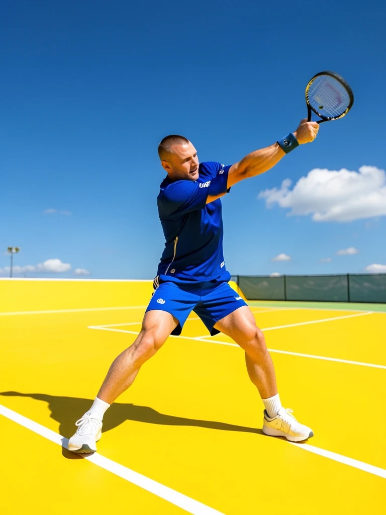 Yellow tennis court