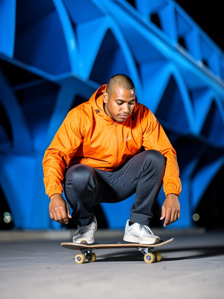 Skater beneath bridge
