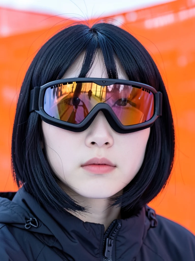 Snow goggles close-up