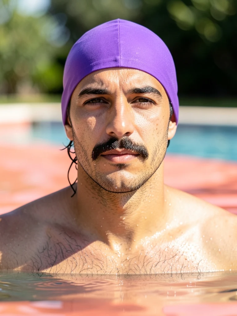 Violet swimming cap