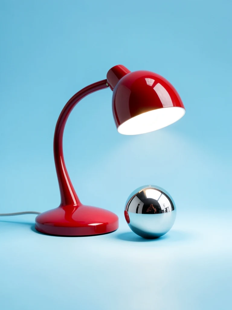 Red desk lamp