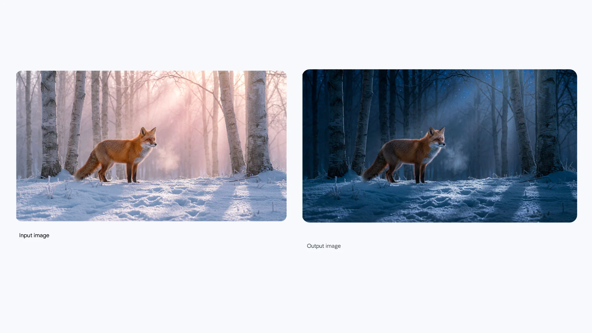 Nano Banana Pro example transforming lighting and mood in an existing image